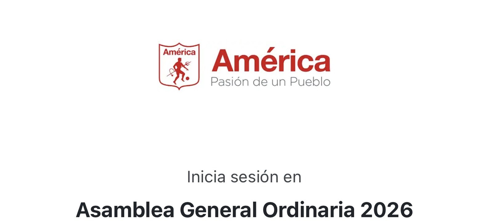 Portal de ingreso para Asamblea General Ordinaria 2026 de América de Cali operado por IDEORAPTOR.
